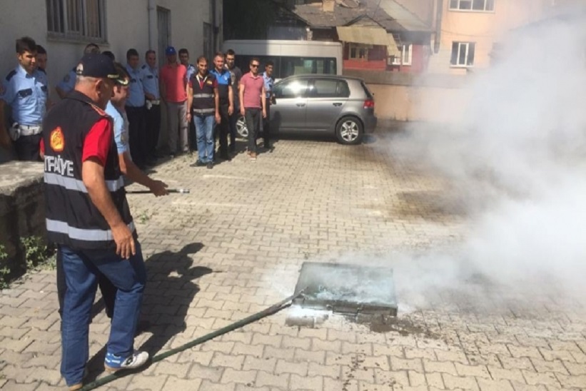 Kelkit Emniyet Müdürlüğünde Yangın Tatbikatı