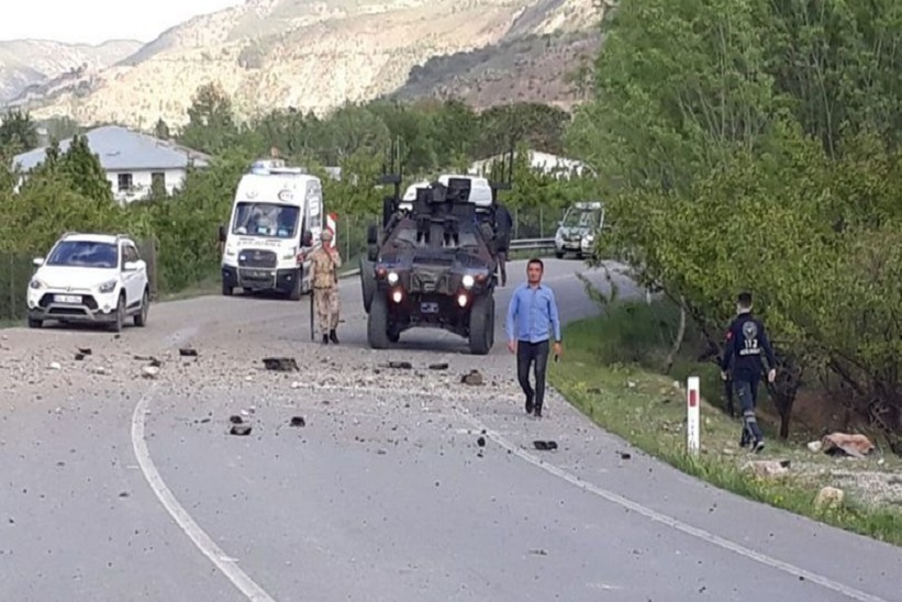 Erzincan'da jandarmaya EYP'li saldırı 1 Yaralı.