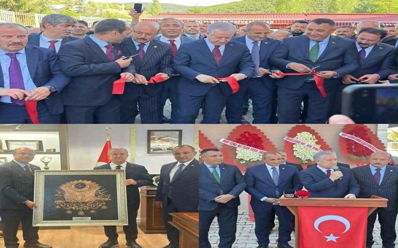 MHP GENEL BAŞKAN YARDIMCISI VE BERABERİNDEKİLER BELDEDE AÇILIŞ GERÇEKLEŞTİRDİLER.
